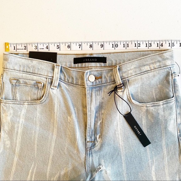 J brand painted high rise cropped cigarette jeans size 28 NWT - Picture 7 of 12